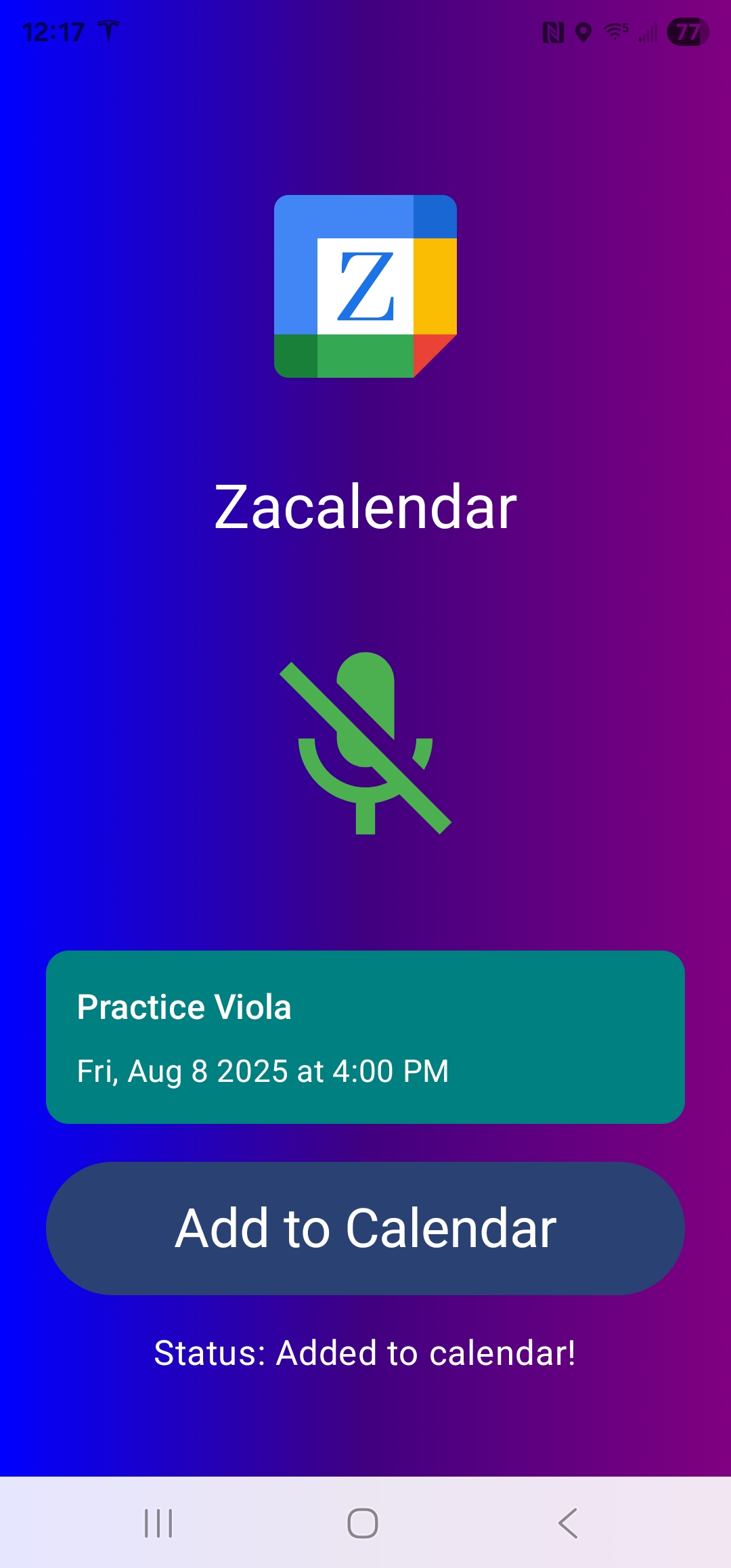 Zacalendar Screenshot 1